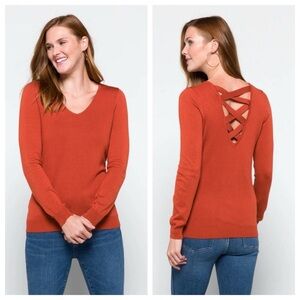 NWOT Love Ellie Stitch Fix Mia Cross Back Sweater